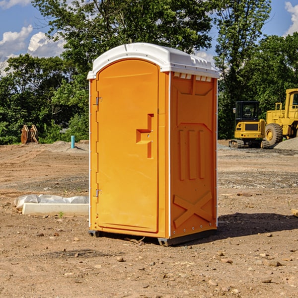 how often are the portable restrooms cleaned and serviced during a rental period in Bradbury California